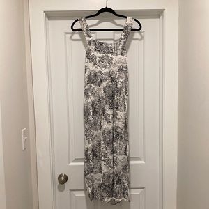 H&M black and white toile midi dress